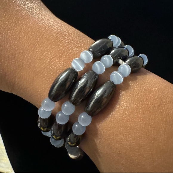 ✨2 for $30✨ Hematite Cat’s Eye Gemstone Magnetic Necklace/Bracelet - Picture 9 of 13